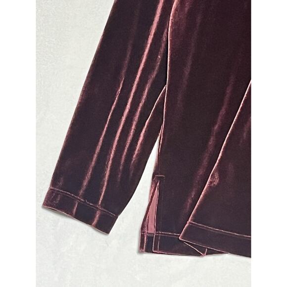 Susan Graver Velvet Turtleneck Womens 1X Purple Burgundy Long Sleeve Pullover - Picture 5 of 13